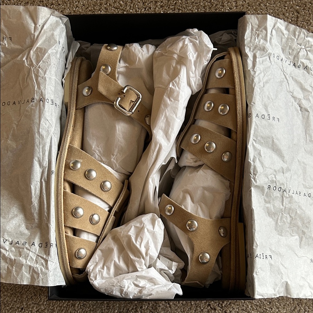 Tan Studded Sandals
